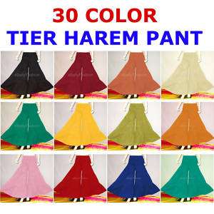Tier Cotton Belly Dance Gypsy Harem Pant 30 Color NEW  