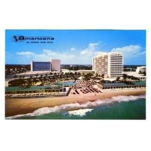    Americana Postcard Bal Harbour Florida Hotel 