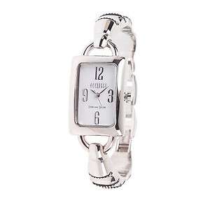 Ecclissi Sterling Silver Bamboo Bangle Bracelet Watch  