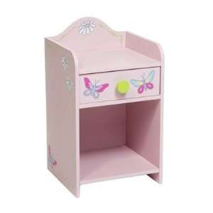  Hannah Childrens Pink Girls Bedside Table Butterfly 