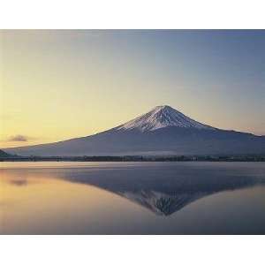 Mt. Fuji Reflected in Lake, Kawaguchiko, Yamanashi Prefecture, Japan 