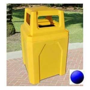   32 Gal. Square Receptacle 4 Recycle Lid, Liner   Blue
