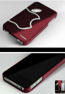   Diamond Crystal Hard Case Cover iphone 4 4s Red Wine Apple 5 colors