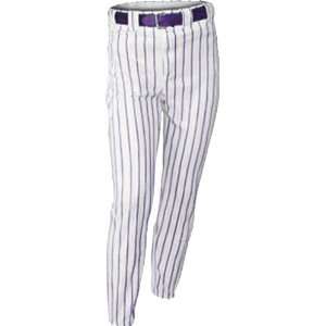  ALL STAR Pinstriped Hemmed Baseball Pants WHITE/PURPLE 