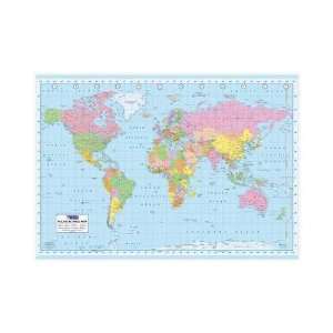 World Map Political Wall Map Poster Print 