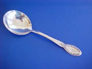 1910 Alvin DIANA Round Bowl Cream Soup Spoon Silverplate Mono S  