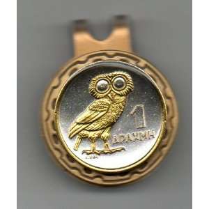 Gorgeous 2 Toned Gold on Silver Greek Owl   Coin   Golf Ball Marker 