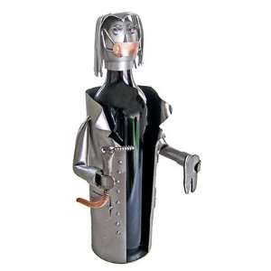 Female Dentist Wine Bottle Holder H&K Steel Sculpture 6222 LI  