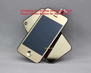 Complete Gold LCD Display Touch Screen Digitizer Back Cover Assembly 