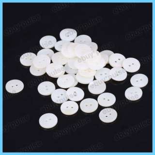 50pcs White Mother of Pearl Shell MOP Round Sewing Agoya Buttons 12mm 