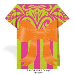  Bow Chic Pink and Orange Decorative Napkins Everything 