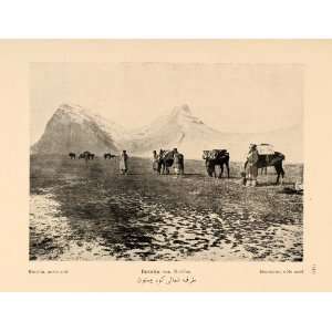  1926 Behistun Bisutun Mountain Landscape Men Iran Print 