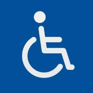   sign or handicapped symbol blue and white Sticker 
