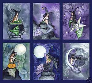 HALLOWEEN WITCH MERMAID BLANK NOTE CARDS Thank you Art  