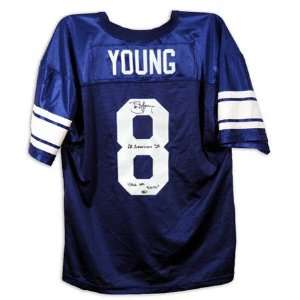  Steve Young BYU Cougars Autographed Blue Jersey Sports 