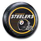   Steelers Black Helmet Tire Cover   Standard Size NFL Football