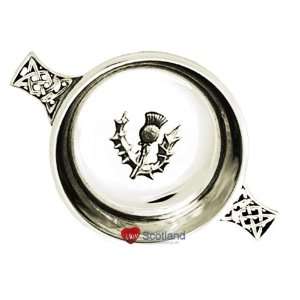  5.5inch Pewter Quaich Thistle Badge Scotlands Cup Of 
