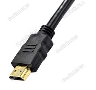   Black 1xHDMI Male To 2x HDMI Female Y Splitter Adapter Cable  
