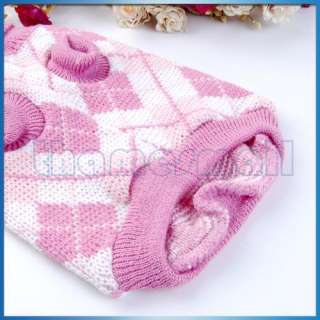 Dog Puppy Pet Knit Turtleneck Sweater Clothing Pink S  