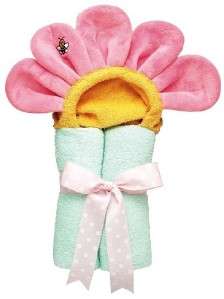 New AM PM Kids Tubbie Pastel Pink Flower Hooded Bath Towel  