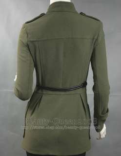 NWT Women Military Green Coat Jacket Trench sz XS/S/M/L  