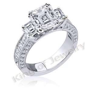 4.07 Ct. Asscher Cut Diamond Engagement Ring G, VS2 (EGL 