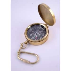  Antique brass compass keychain nautical key chain 