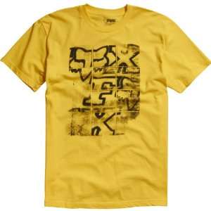 Fox Racing Problem Unsolved Mens Short Sleeve Racewear Shirt   Yellow 