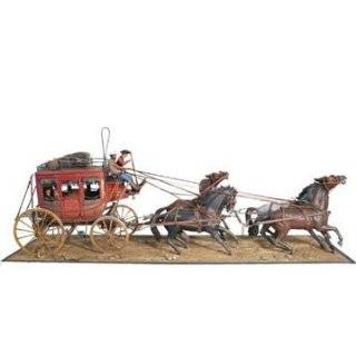 Stagecoach With Horses Collectible Cowboy Decoration Figurine Statue 