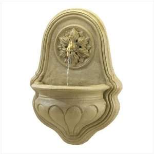  Wall Fountain with Floral Relief and Copper Tap #37275 