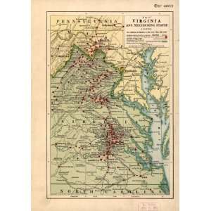   the location of battles in the Civil War 1861 1865.