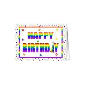   72 Years Old Happy Birthday Rainbow Hat & Letters Card Toys & Games