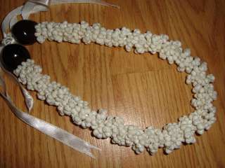 Maui Style White Mongo Shell Nut Necklace Lei 17  
