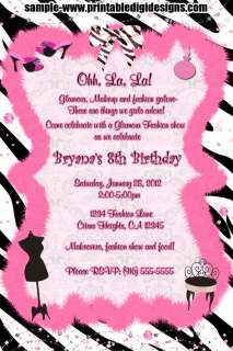 Zebra Diva Glam Fashion Makeup custom Birthday Party Custom 