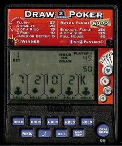 RADICA DRAW 2 PLAYER POKER 5000 ELECTRONIC HANDHELD CASINO CARD GAME 
