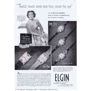  1949 Elgin Gladys Swartthot Watches Vintage Ad Everything 