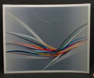 Elba Alvarez Color Lithograph Print Abstract Lines  Takern II 