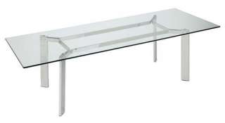 Cross large rectangular Steel Glass Dining Table modern  