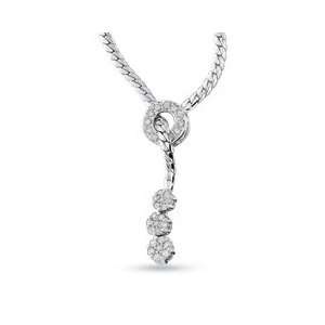   Lariat Necklace in 10K White Gold 1/3 CT. T.W. cert dia fash Jewelry