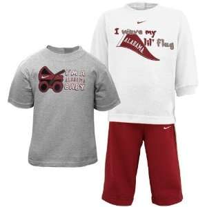  Nike Alabama Crimson Tide Infant White Ash Crimson T shirt 