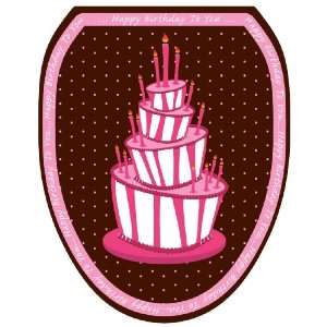 Toilet Tattoos TT 0004 O Pink Birthday Cake Decorative Applique For 