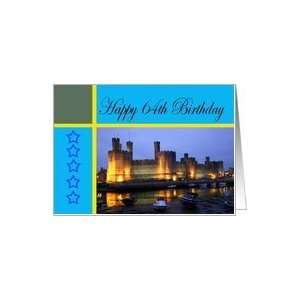  Happy 64th Birthday Caernarfon Castle Card Toys & Games