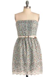 Memories of You Dress   Mid length, Floral, Pockets, A line, Strapless 