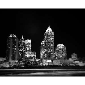  Atlanta Cityscape Black and White Print GABW0582 16x20 