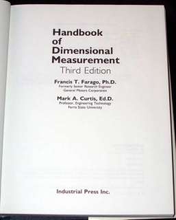 Farago & Curtis HANDBOOK OF DIMENSIONAL MEASUREMENT 94 9780831130534 