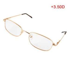  Gold Tone Metal Full Rim +3.50D Reading Glasses for Men 