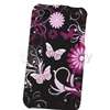 5x Flower w/Butterfly Hard Case Cover for iPhone 4 G 4S Black+Pink 