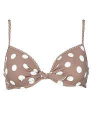 Biscuit (Stone ) Spotty Bikini Top  232313515  New Look