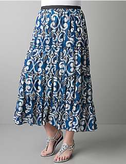   entityTypeproduct,entityNameScroll print long tiered skirt