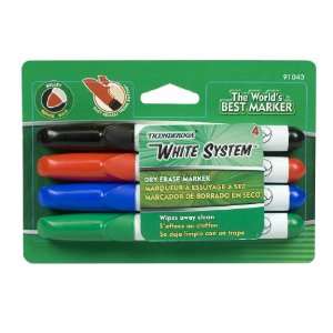  Ticonderoga White System Dry Erase Markers, Bullet Tip 